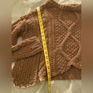 Free people large cropped cozy brown sweater